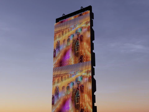 Led Screen Display Panel Monitor with Shackle Fly Bar 3D Model