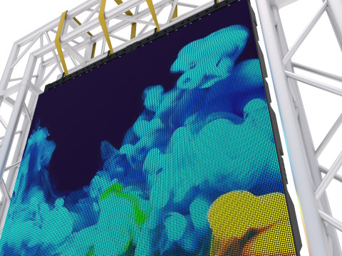 Monitor y braguero del panel de visualización de pantalla LED Modelo 3D