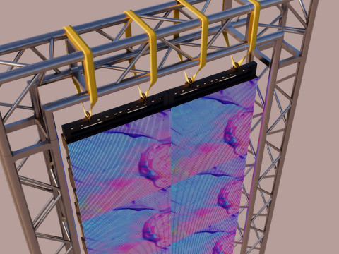 Monitor y braguero del panel de visualización de pantalla LED Modelo 3D