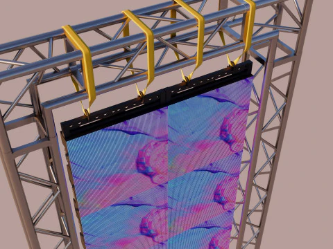 Led Screen Display Panel Monitor and Truss 3D Model