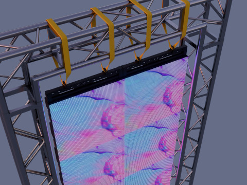 Monitor y braguero del panel de visualización de pantalla LED Modelo 3D