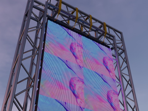 Monitor y braguero del panel de visualización de pantalla LED Modelo 3D