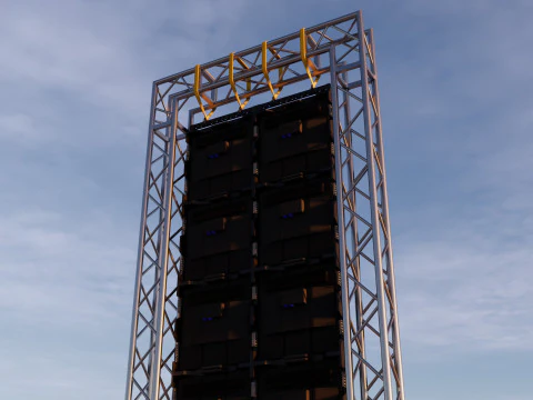 Led Screen Display Panel Monitor and Truss 3D Model