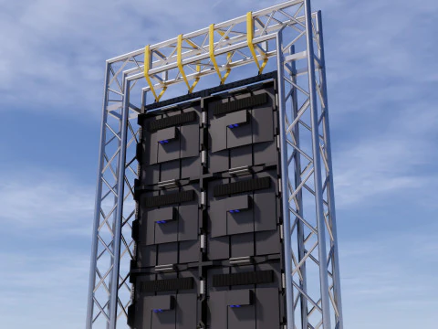 Led Screen Display Panel Monitor and Truss 3D Model
