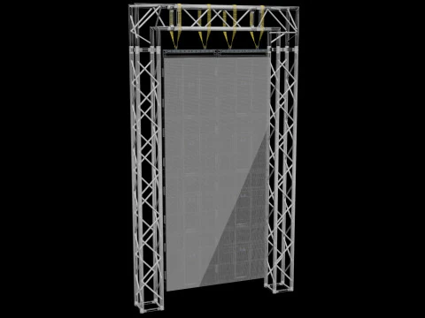 Led Screen Display Panel Monitor and Truss 3D Model