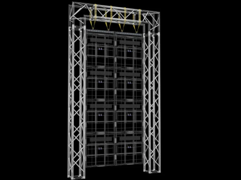 Led Screen Display Panel Monitor and Truss 3D Model