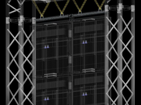 Led Screen Display Panel Monitor and Truss 3D Model