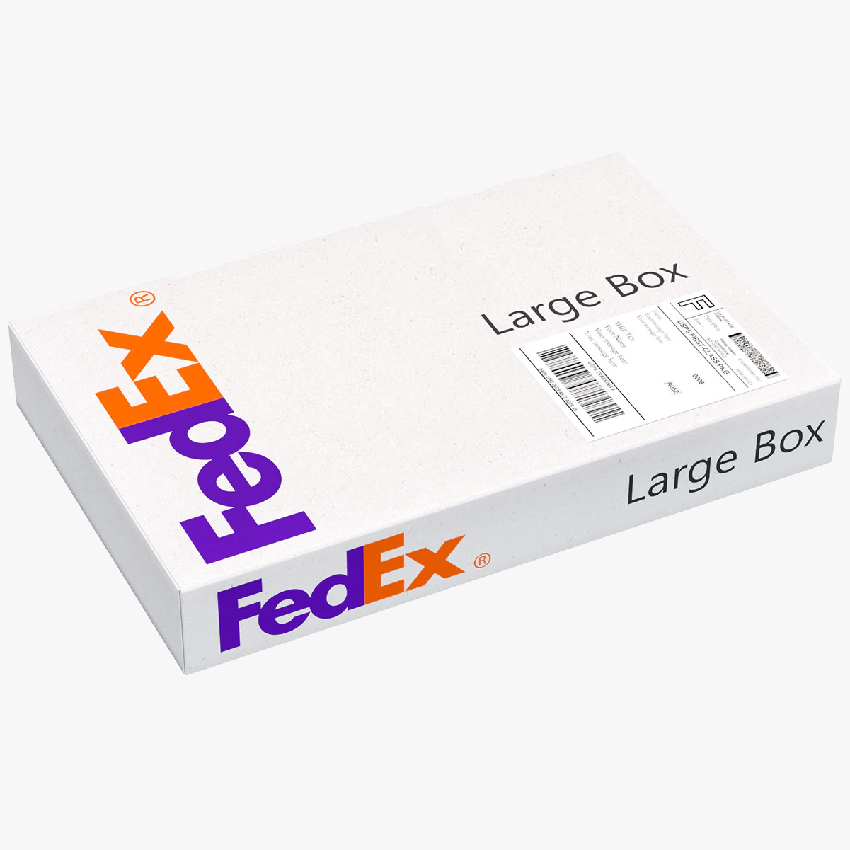 Cardboard Box Fedex 3D Model .c4d .max .obj .3ds .fbx .stl .blend 