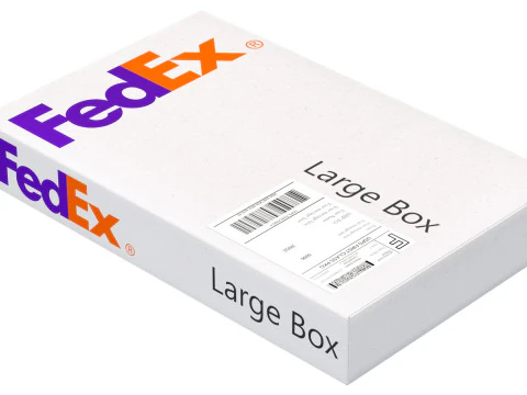 Cardboard Box Fedex 3D Model