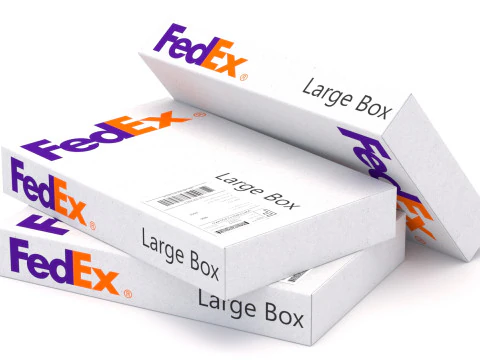Cardboard Box Fedex 3D Model