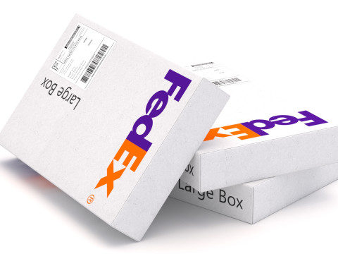 Caja de cartón Fedex Modelo 3D