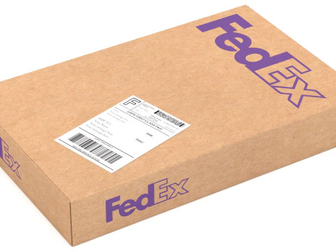 Caixa de embalagem de papel&atilde;o Fedex Modelo 3D