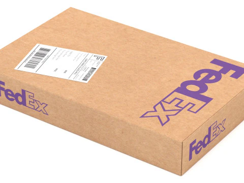 Caixa de embalagem de papel&atilde;o Fedex Modelo 3D