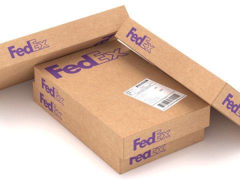 골판지 포장 상자 Fedex 3D 모델