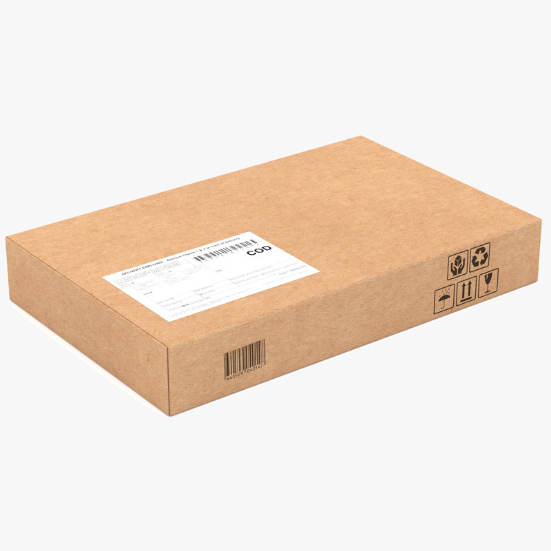 Kartonnen verpakkingsdoos 01 3D Model .c4d .max .obj .3ds .fbx .stl .blend