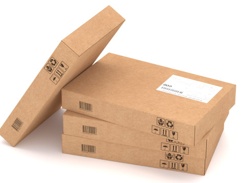 Картонная упаковочная коробка 01 3D Модель