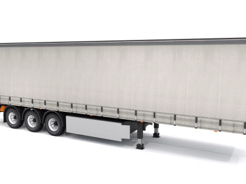 Cortina aberta para semi-reboque Modelo 3D