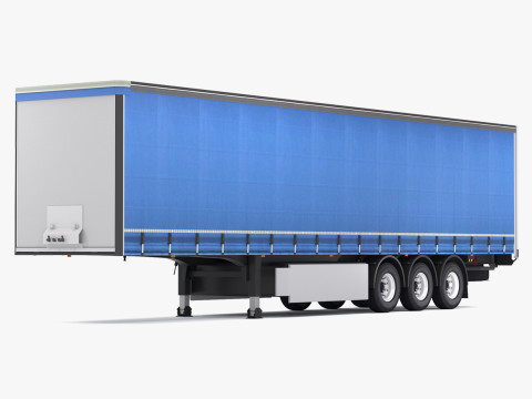 Semi-remorque bâchée 2 Modèle 3D