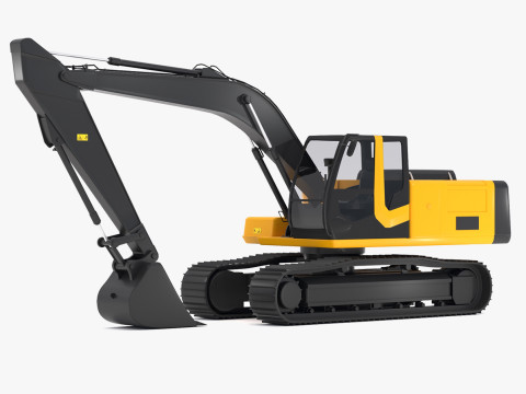 Универсальный гусеничный экскаватор 3D Модель