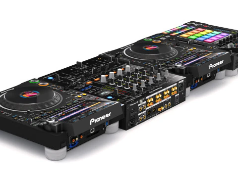 Pioneer DJ Set 5 DJS 1000 DJM0750 MK2 e CDJ 3000 Nexus Modello 3D
