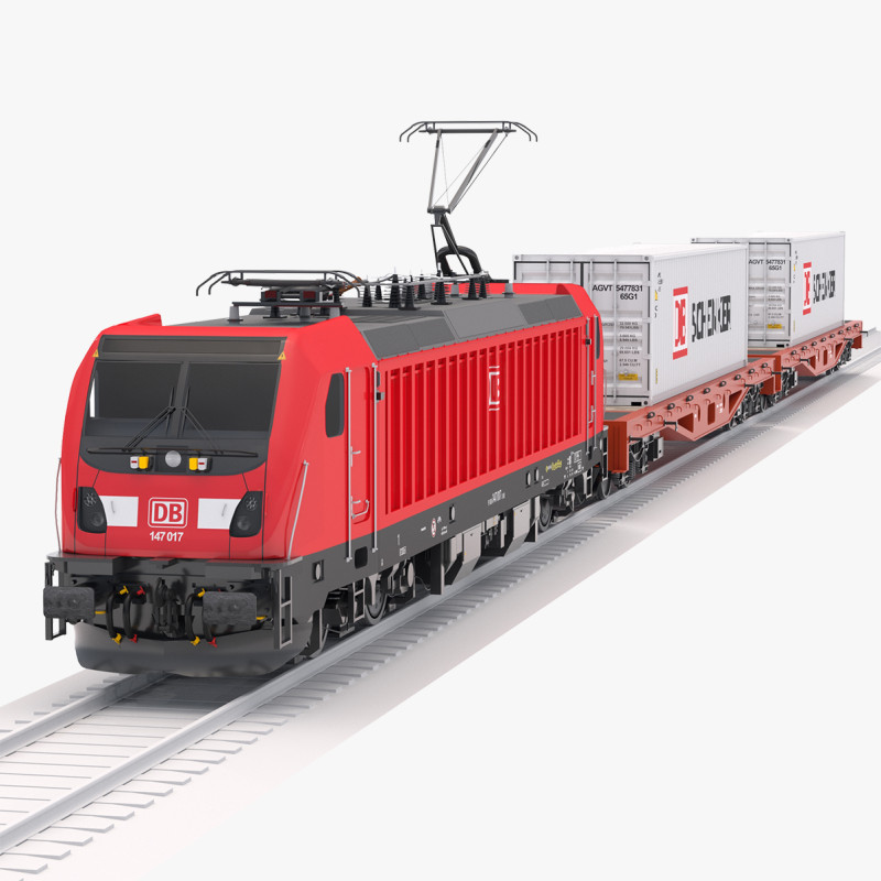 Bombardier TRAXX AC3 DB Грузовой 3D Модель .c4d .max .obj .3ds .fbx .stl .blend