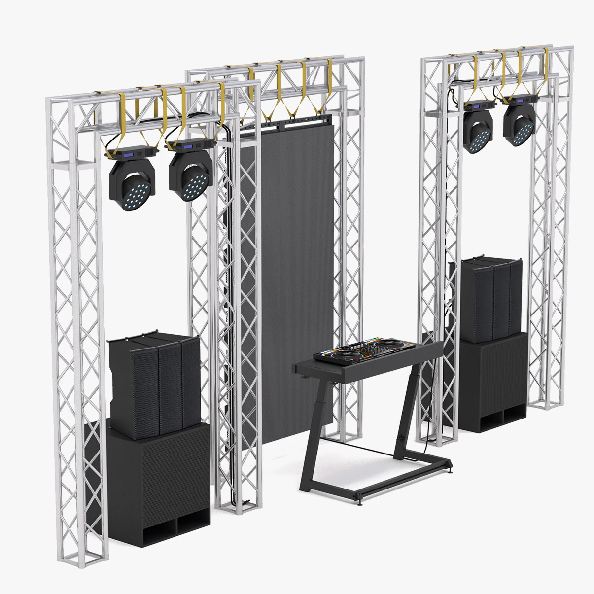 Dj Booth Stage 3D Model .c4d .max .obj .3ds .fbx .stl .blend 