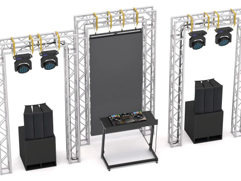 Dj Booth Stage 3D Model