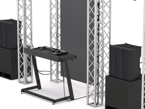 Dj Booth Stage 3D Model