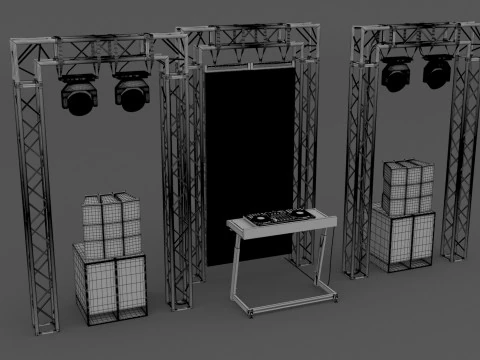 Dj Booth Stage 3D Model