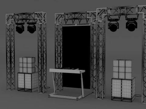 Dj Booth Stage 3D Model
