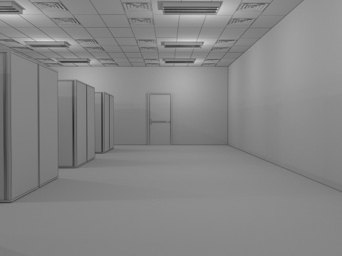 डाटा सेंटर सर्वर कक्ष 3D मॉडल
