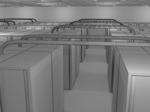 डाटा सेंटर सर्वर कक्ष 3D मॉडल