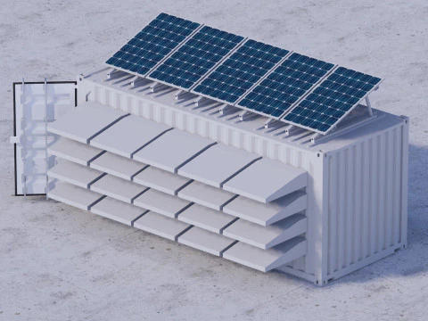 Container-Rechenzentrum 3D Modell