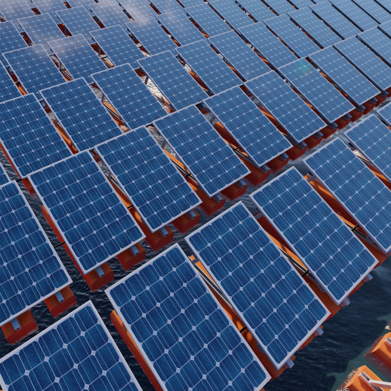 Floating Solar Panels 3D Model .c4d .max .obj .3ds .fbx .stl .blend 
