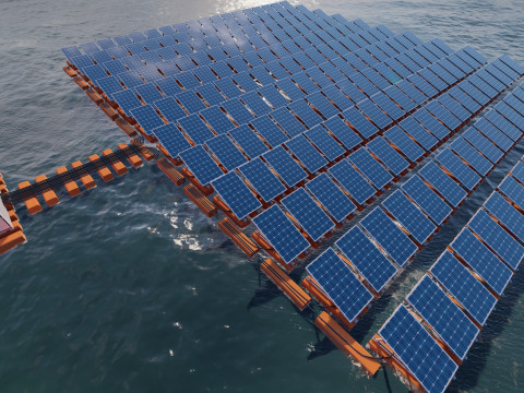 Floating Solar Panels 3D Model