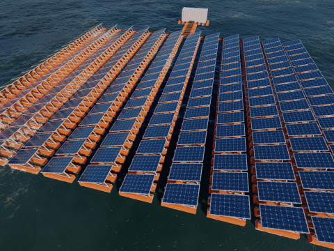 Floating Solar Panels 3D Model