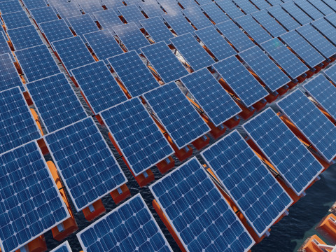 Floating Solar Panels 3D Model