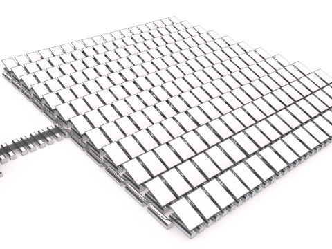 Floating Solar Panels 3D Model