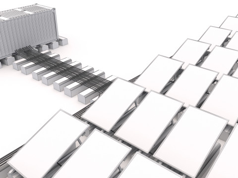 Floating Solar Panels 3D Model