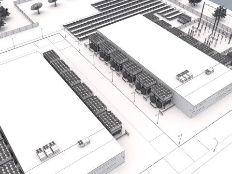 Google Veri Merkezi Binası 3D Model