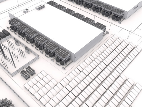Google Veri Merkezi Binası 3D Model