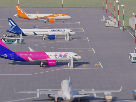 인테리어가 돋보이는 공항 컬렉션 3D 모델