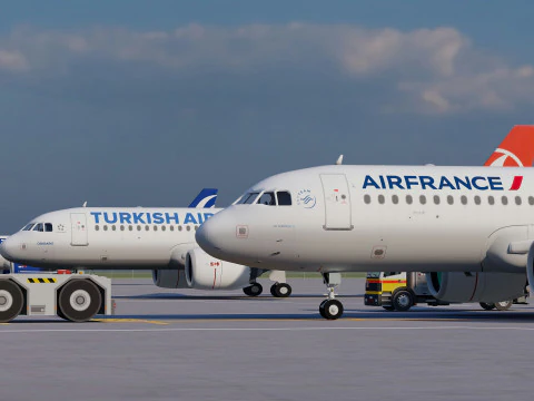 Collezione aeroportuale con interni Modello 3D