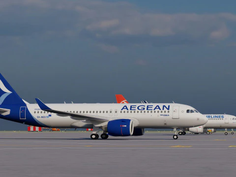 Collezione aeroportuale con interni Modello 3D