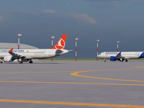 Collezione aeroportuale con interni Modello 3D