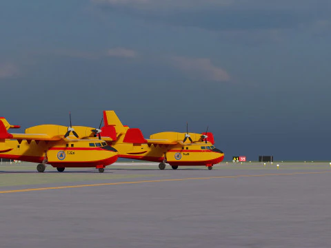 Collezione aeroportuale con interni Modello 3D