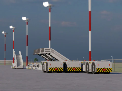 Collezione aeroportuale con interni Modello 3D