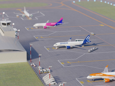 Koleksi Bandara dengan Interior Model 3D