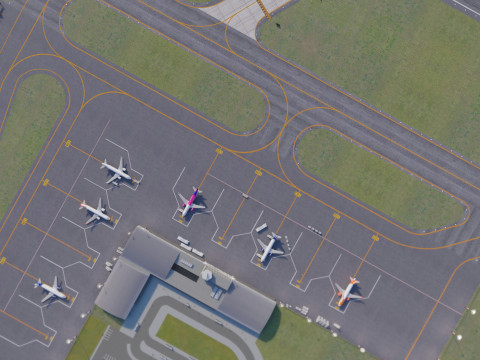 Koleksi Bandara dengan Interior Model 3D