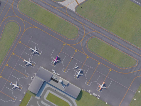 Collezione aeroportuale con interni Modello 3D